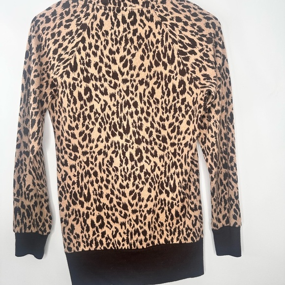 Forever 21 mock neck full zip long sleeve cheetah print cardigan‎ size S - Picture 6 of 10